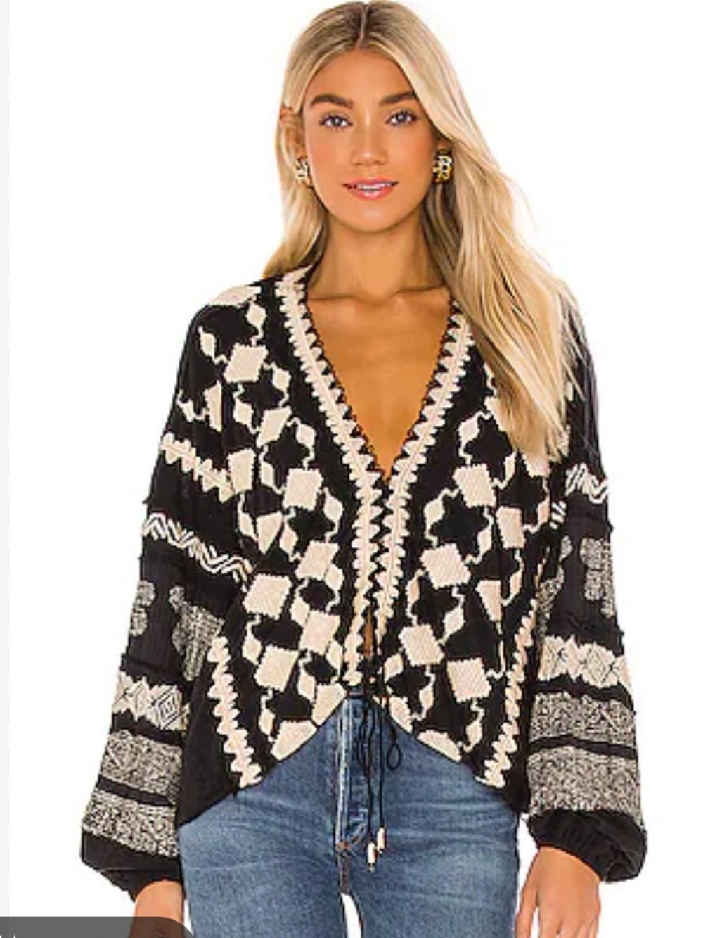 Free People Home Town Top Boho Flowy Embroidered